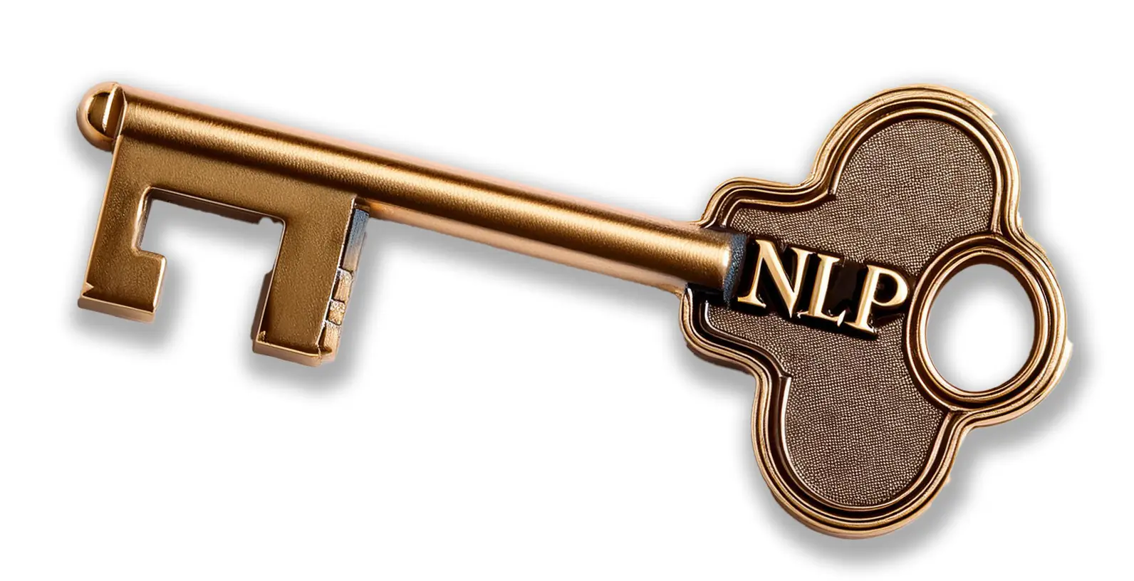 Ein goldener alter Schlüssel mit dem Kürzel NLP drauf