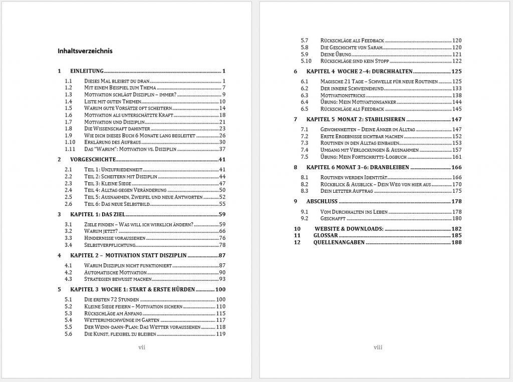 Inhaltsverzeichnis - Motivation