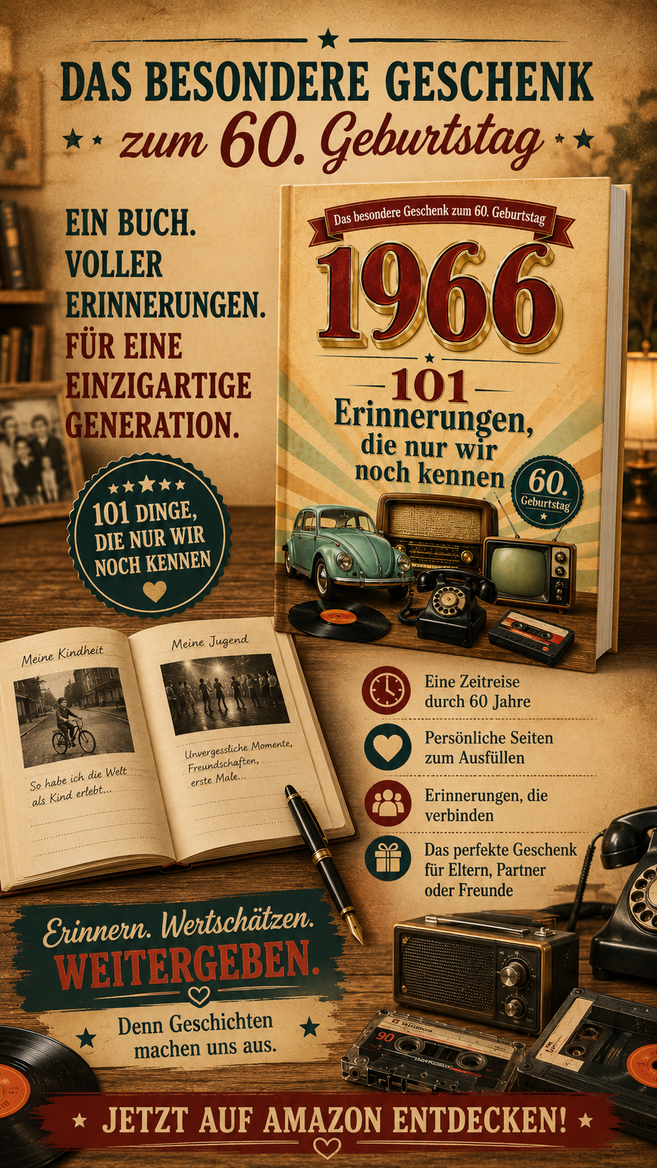 Das Buch im Vintage-Setting